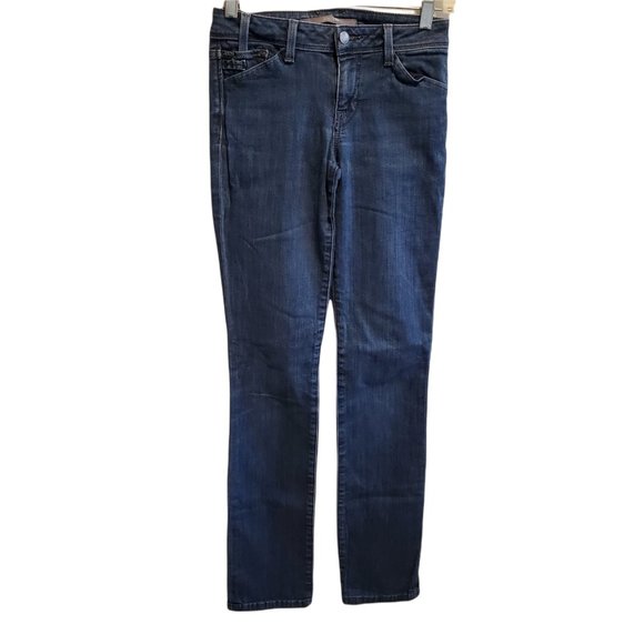 Joes Jeans Honey Straight Leg Size W25 Blue Stretch Dark Wash Mid Rise Inseam 31 - Picture 2 of 11
